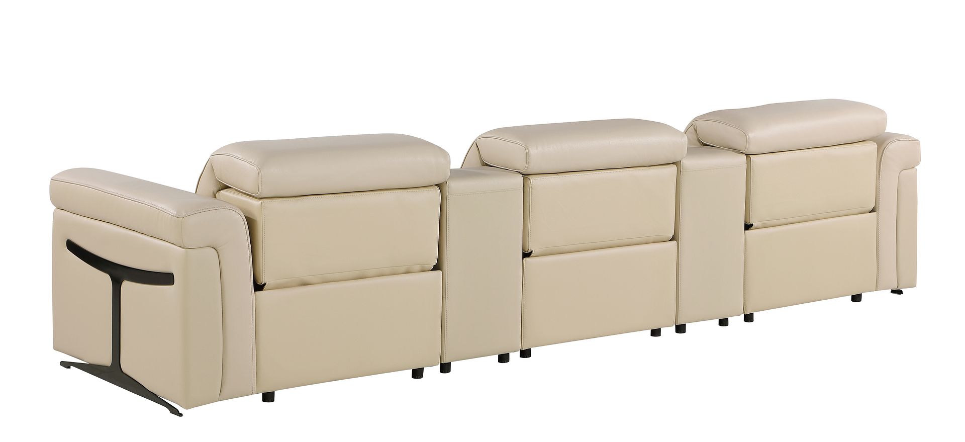 1126 Divanitalia 5-Piece Modular Power Reclining Sofa in Top Grain Italian Leather with 3 Power Recliners & Power Headrests