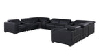1208 12 Piece U-Shaped Leather Sectional Sofa with 4 Power Recliners & Power Headrest