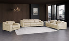 1116 Divanitalia 7-Piece Modular Power Reclining Sofa, Loveseat & Chair Set in Top Grain Italian Leather with 5 Power Recliners & Power Headrests - Beige - SKU 1116-BEIGE-7.5-HT-3PC