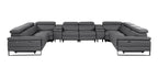1246 Divanitalia 10-Piece U-Shaped Modular Power Reclining Sectional Sofa with 4 Power Recliners and Power Headrests - Top Grain Italian Leather