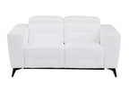 989 Divanitalia Power Reclining 3-Piece Sofa Set with Power Headrest in Top-grain Italian Leather - White - SKU 989-WHITE-3PC - view 5