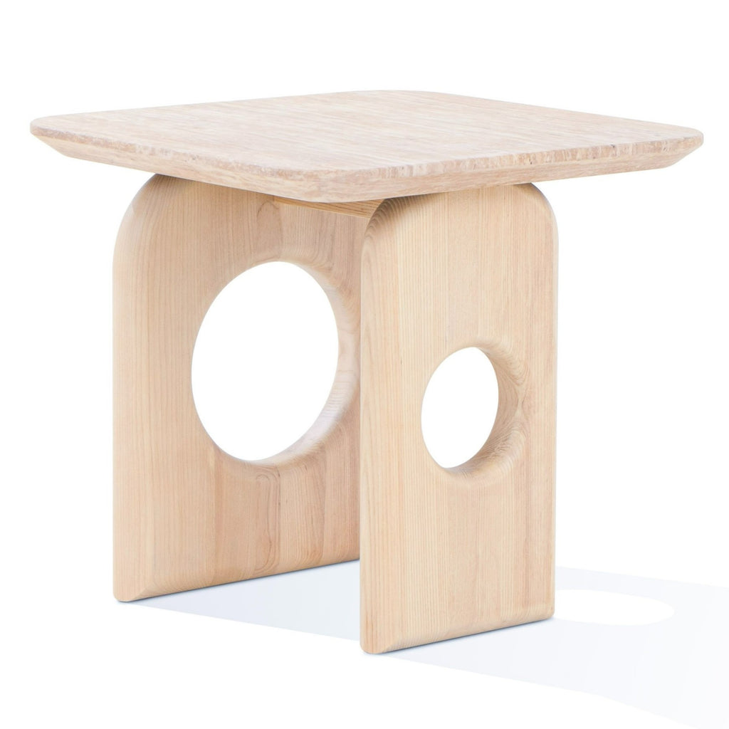 Osaka - Modern Faux Marble + Natural Ash End Table