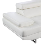 8136 Left Arm Facing Chaise with Adjustable Headrest in Genuine Leather