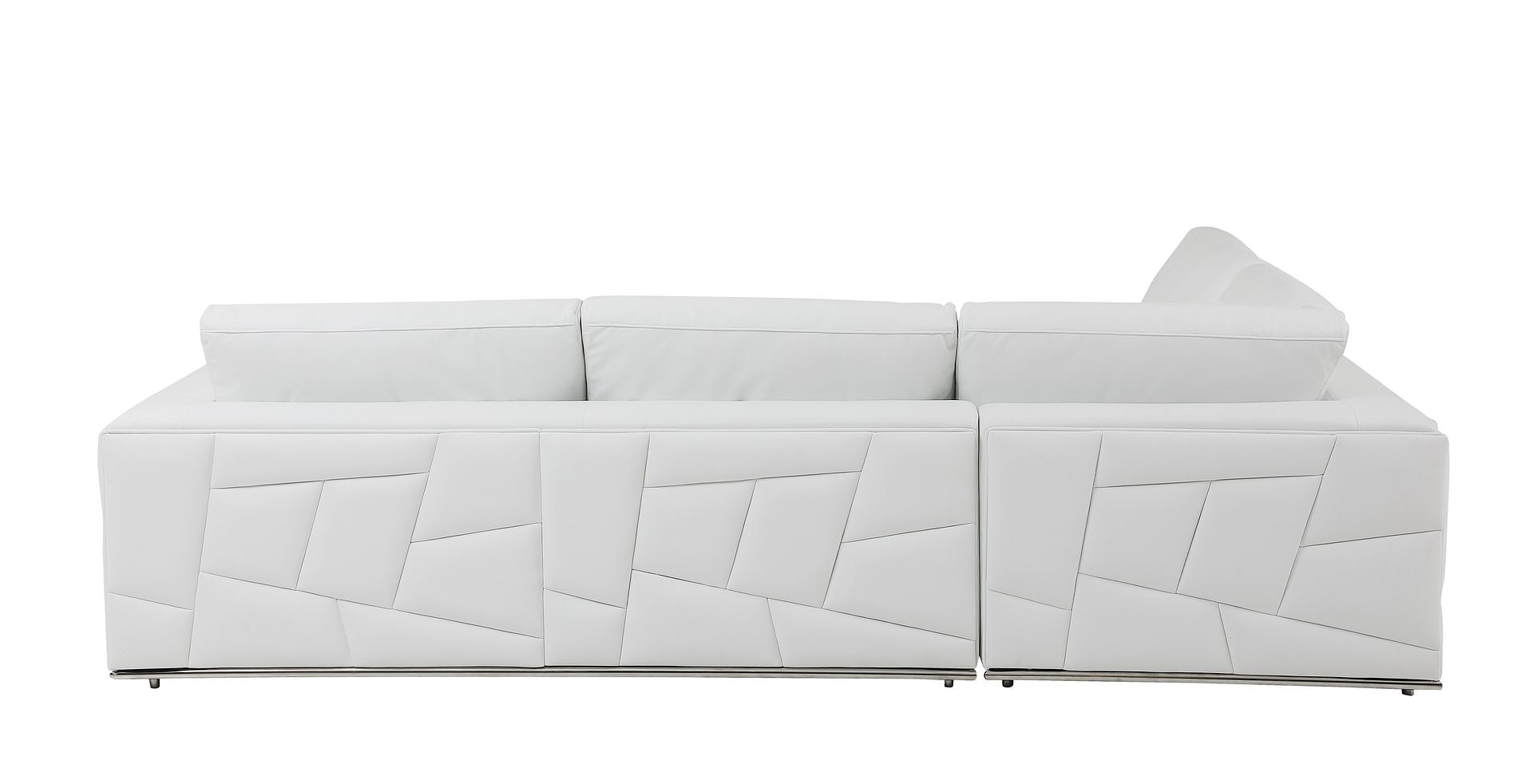998 Divanitalia Cream Left Arm Facing Sectional Sofa in Top-grain Italian Leather