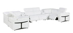 1126 Divanitalia 8-Piece U-Shaped Sectional Sofa in Top Grain Italian Leather with 4 Power Recliners & Power Headrests