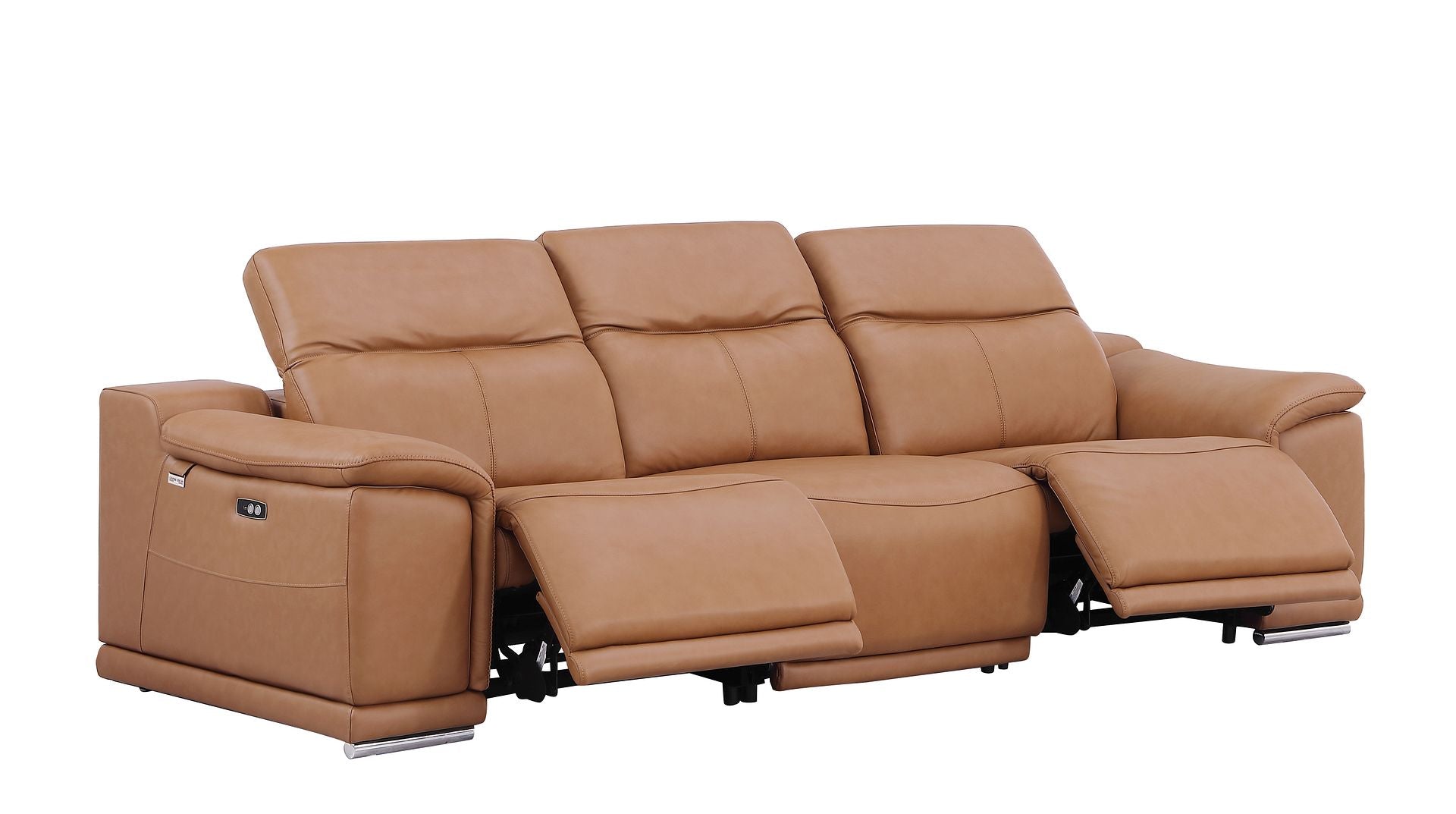 9762 Divanitalia 3-Piece Modular Power Reclining Sofa with 2 Power Recliners in Top Grain Italian Leather