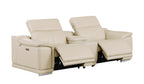 9762 Divanitalia 3-Piece Modular Power Reclining Console Loveseat with 2 Power Recliners in Top Grain Italian Leather