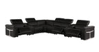 1126 Divanitalia 8-Piece L-Shaped Sectional Sofa in Top Grain Italian Leather with 3 Power Recliners & Power Headrests - Black - SKU 1126-BLACK-SEC-8PC-3PWR-SECTIONAL- GROUP - view 3