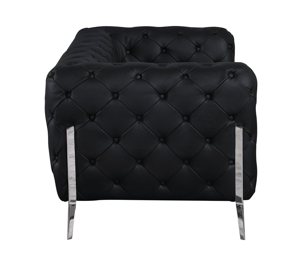 970 Divanitalia Loveseat in Top-grain Italian Leather - Black