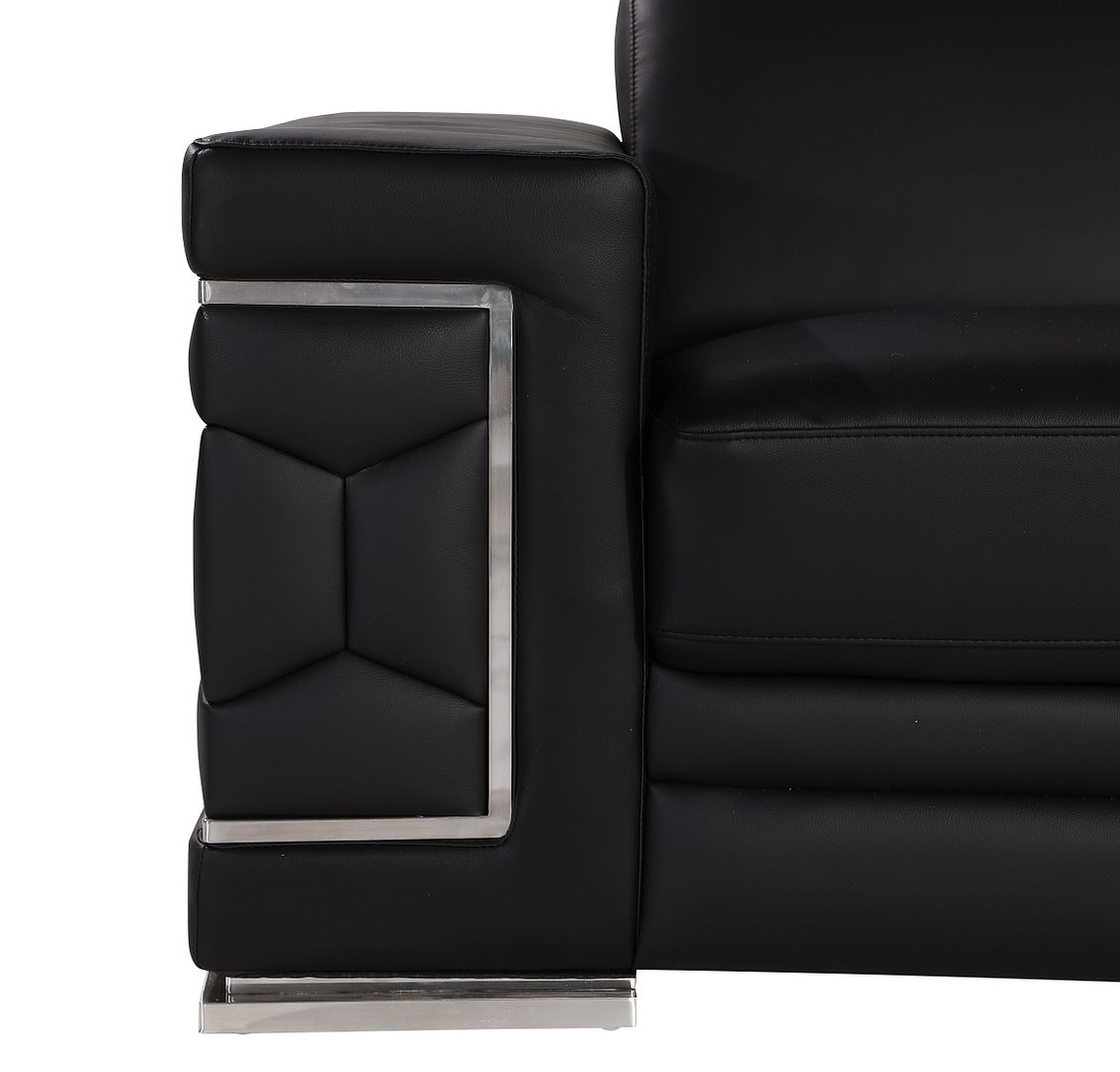 296 Modern Genuine Leather Sofa - Black - SKU 296-BLACK-S - view 9