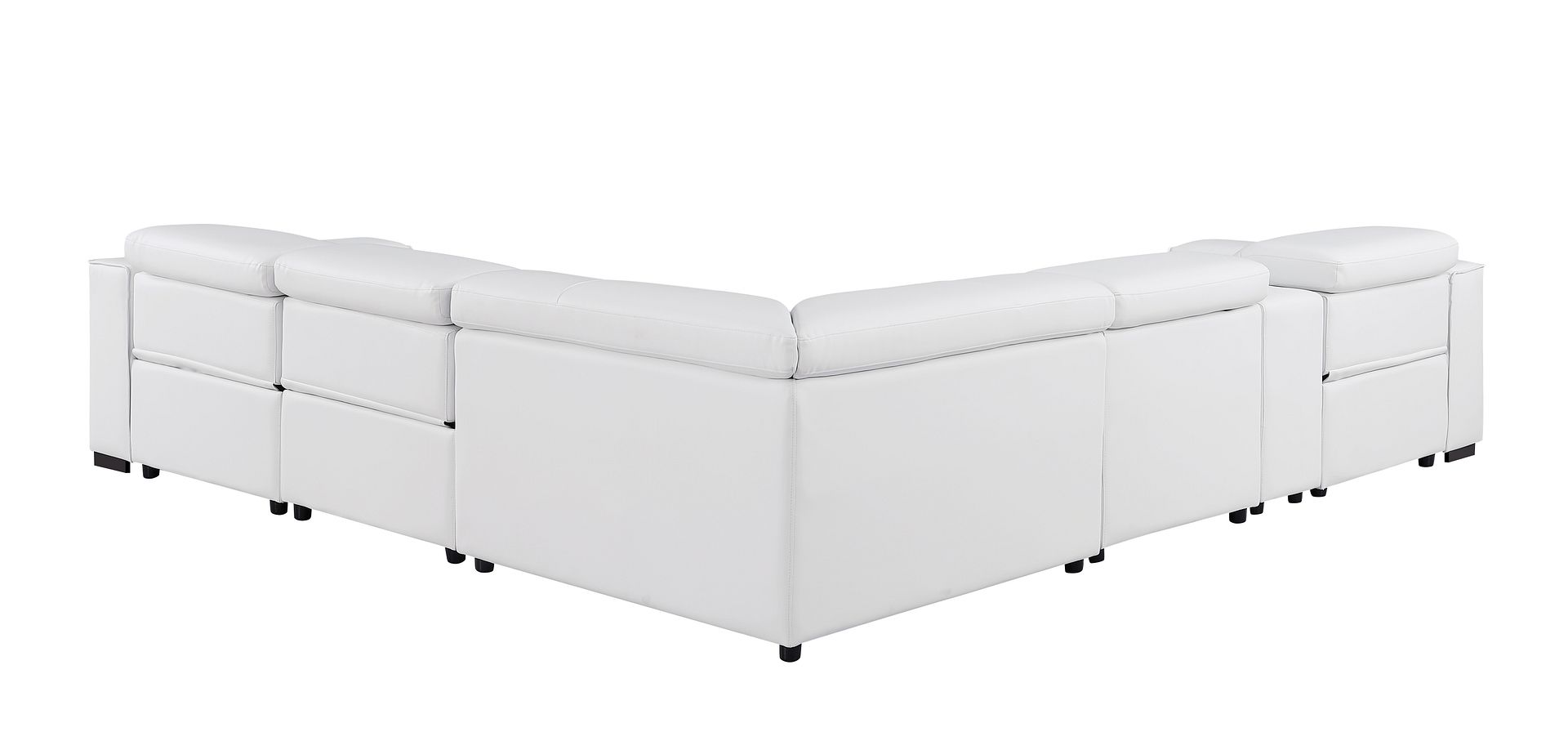 1208 6-Piece L-Shaped Leather Reclining Sectional Sofa with 3 Power Recliners