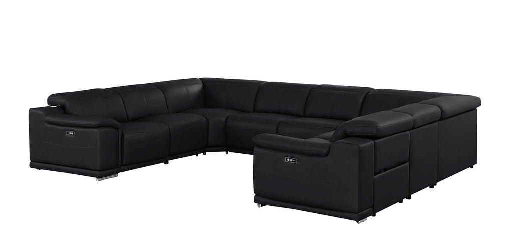 2679 8-Piece U-Shaped Power Reclining Sectional Sofa in Genuine Leather - 4 Recliners