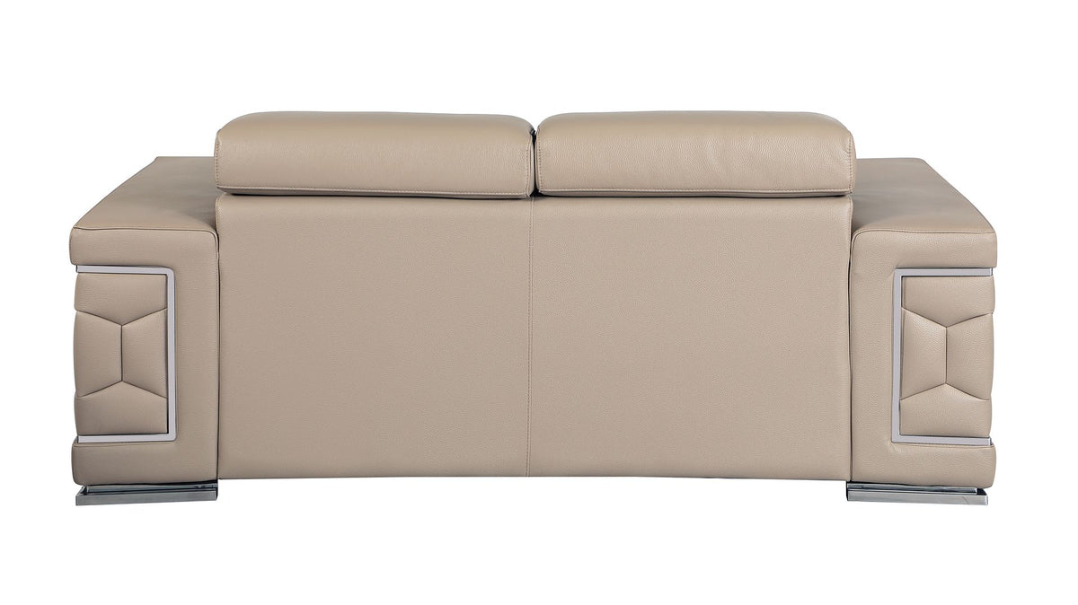 692 Divanitalia Loveseat with Adjustable Headrest in Top-grain Italian Leather - Beige - SKU 692-L-BEIGE - view 4