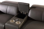 9762 Divanitalia 8-Piece U-Shaped Top Grain Italian Leather Sectional Sofa with 4 Power Recliners
