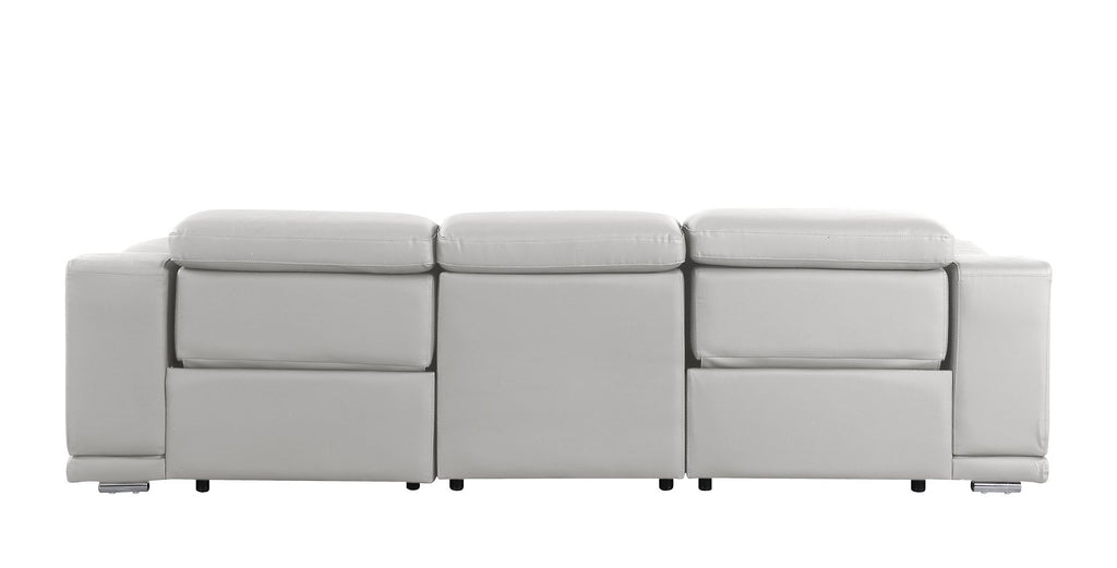 9762 Divanitalia 3-Piece Modular Power Reclining Sofa with 2 Power Recliners in Top Grain Italian Leather