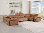 1224 Divanitalia 8-Piece U-Shaped Sectional Sofa in Top Grain Italian Leather with 4 Power Recliners & Power Headrests