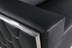 1111 Divanitalia 2-Piece Sofa Set with Adjustable Headrest in Top-grain Italian Leather - Black - SKU 1111-BLACK-2PC - view 13