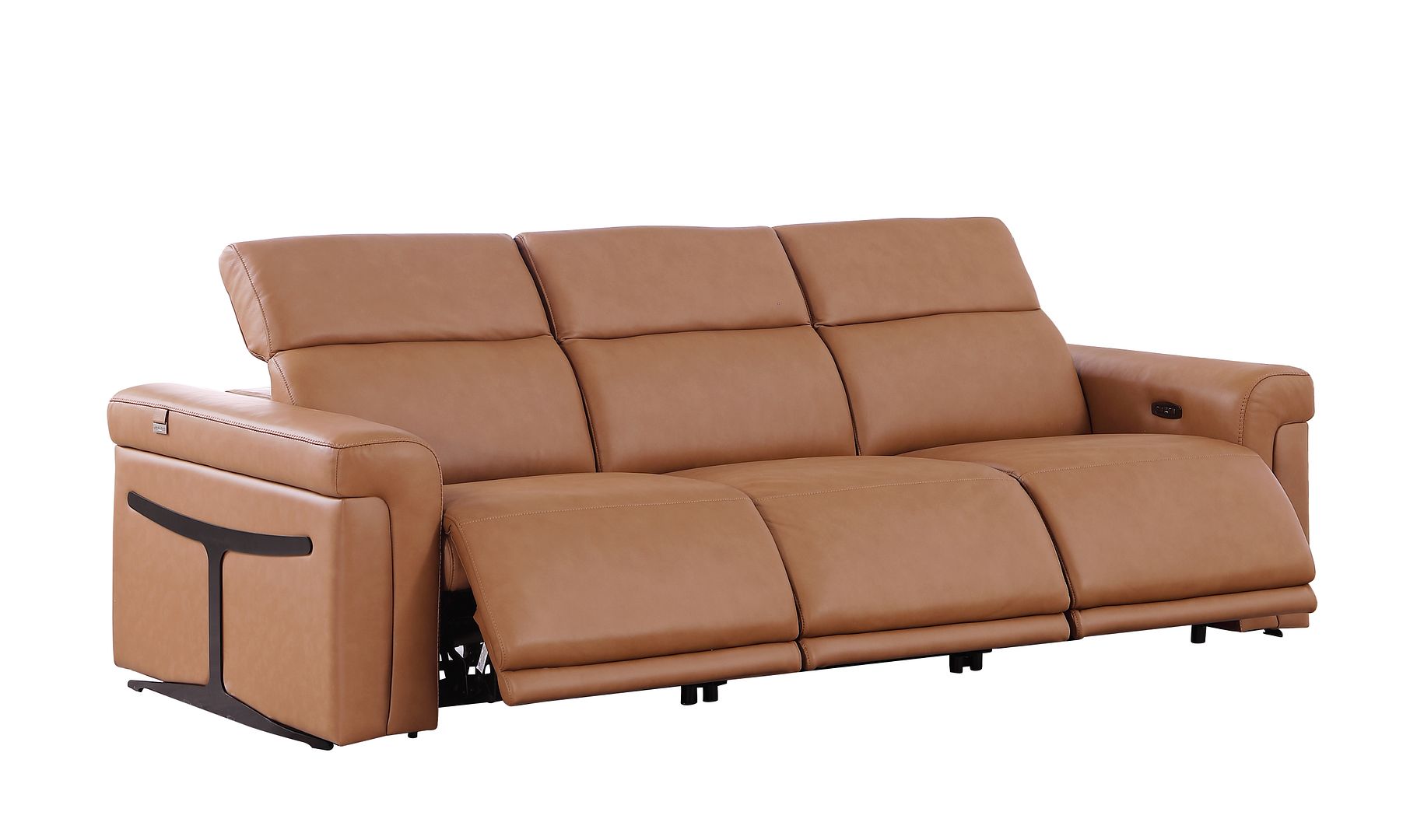 1126 Divanitalia 3-Piece Modular Power Reclining Sofa in Top Grain Italian Leather with 3 Power Recliners & Power Headrests