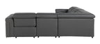 1126 Divanitalia 5-Piece L-Shaped Sectional Sofa in Top Grain Italian Leather with 3 Power Recliners & Power Headrests - Dark Grey - SKU 1126-DK-GREY-SEC-5PC-3PWR-SECTIONAL-GROUP - view 5