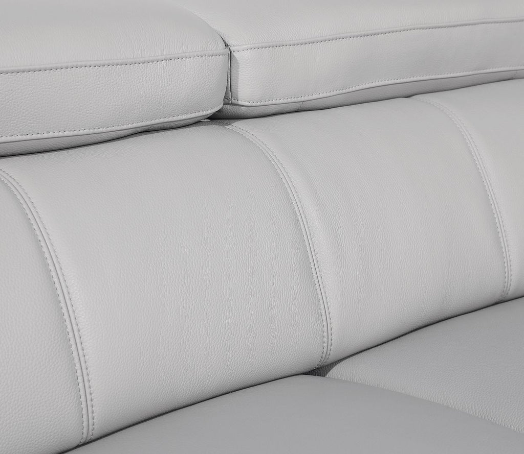 415 Divanitalia 2-Piece Sofa Set with Adjustable Headrest in Top-grain Italian Leather - Light Grey - SKU 415- LIGHT GRAY 2PC (S/L) - GROUP - view 12