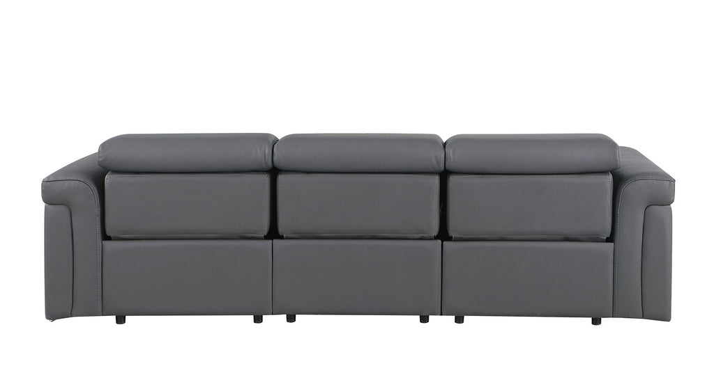 1126 Divanitalia 3-Piece Modular Power Reclining Sofa in Top Grain Italian Leather with 3 Power Recliners & Power Headrests