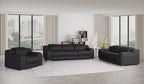 1116 Divanitalia 6-Piece Modular Power Reclining Sofa, Loveseat & Chair Set in Top Grain Italian Leather with 6 Power Recliners & Power Headrests - Black - SKU 1116-BLACK-6.6-HT-3PC - view 2
