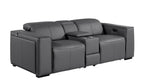 1224 Divanitalia 6-Piece Modular Power Reclining Sofa, Loveseat & Chair Set in Top Grain Italian Leather with 5 Power Recliners & Power Headrests - Dark Grey - SKU 1224-DK-GREY-6.5-HT-3PC - view 7
