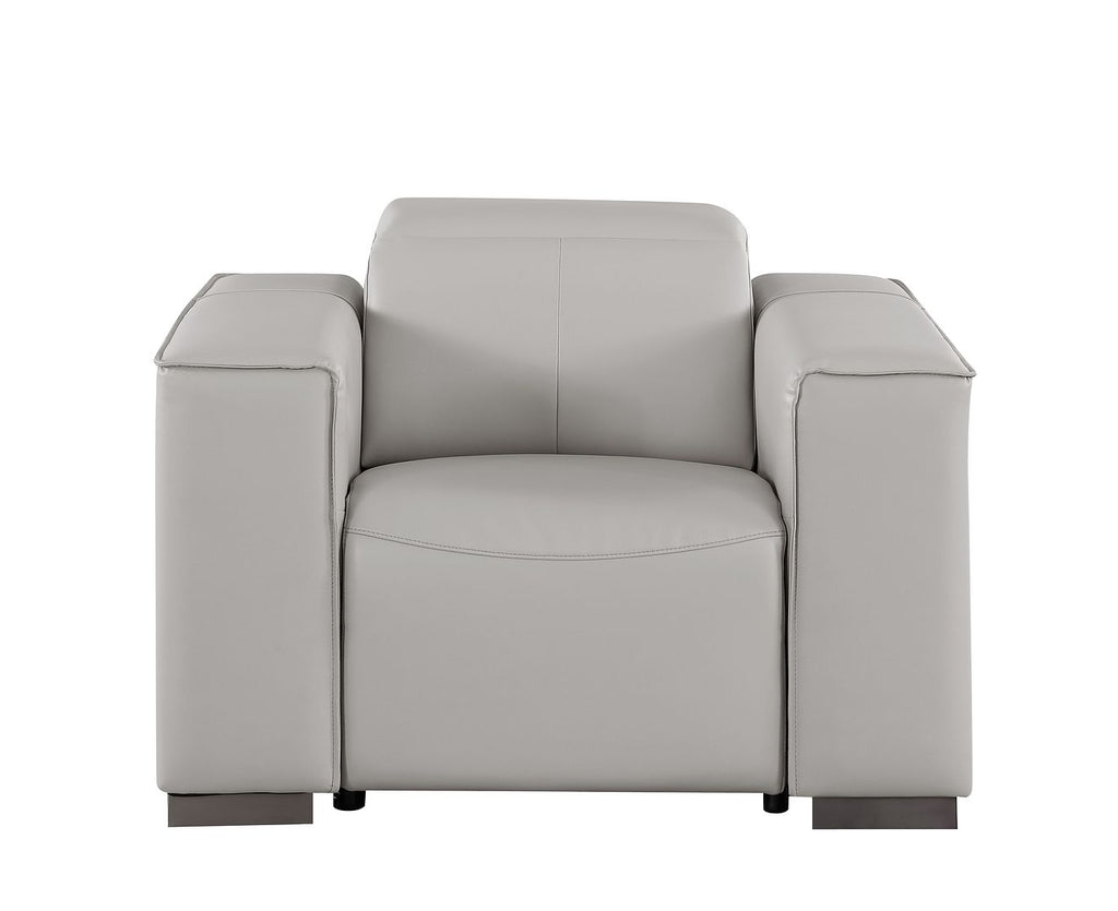 1208 Leather Reclining Set - Sofa, Loveseat & Chair with 6 Power Recliners - Light Grey - SKU 1208-LT-GREY-6.6-HT-3PC - view 11