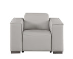 1208 Leather Reclining Set - Sofa, Loveseat & Chair with 6 Power Recliners - Light Grey - SKU 1208-LT-GREY-6.6-HT-3PC - view 11