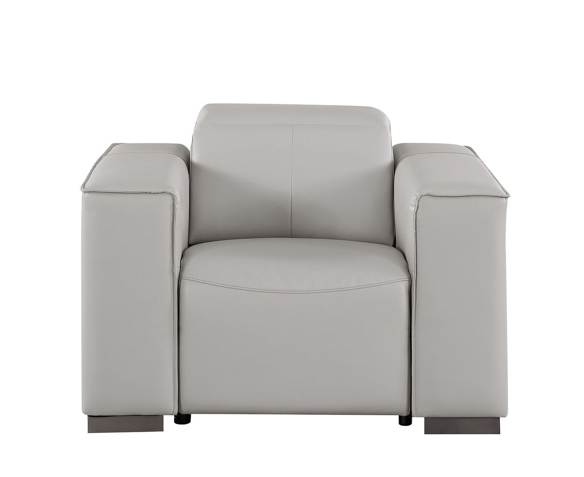 1208 Leather Reclining Set - Sofa, Loveseat & Chair with 6 Power Recliners - Light Grey - SKU 1208-LT-GREY-6.6-HT-3PC - view 11