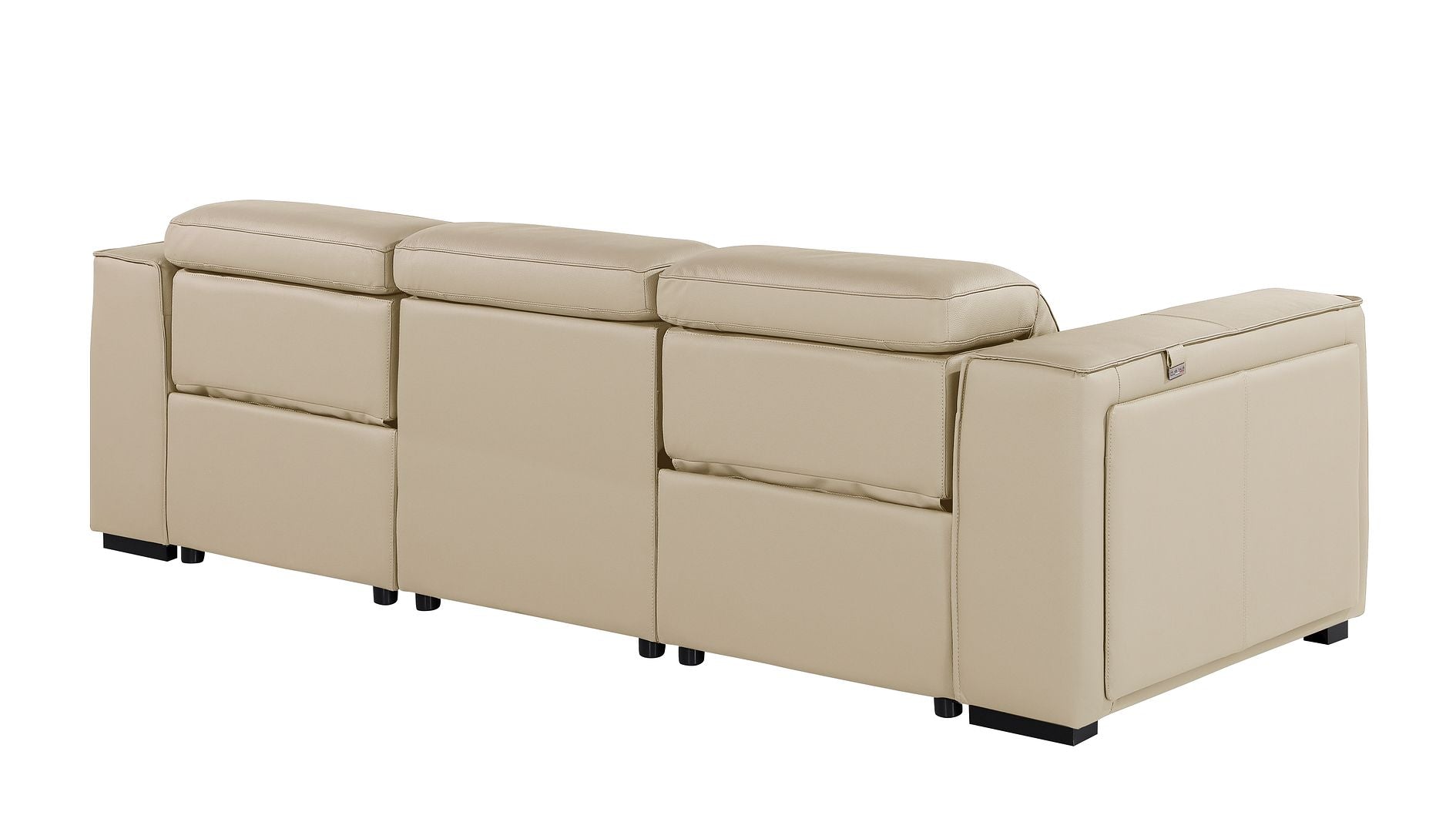 1224 Divanitalia 3-Piece Modular Power Reclining Sofa in Top Grain Italian Leather with 2 Power Recliners & Power Headrests
