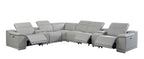 9762 Divanitalia 8-Piece L-Shaped Top Grain Italian Leather Sectional Sofa with 3 Power Recliners