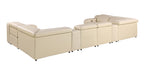 1116 Divanitalia 8-Piece U-Shaped Sectional Sofa in Top Grain Italian Leather with 2 Power Recliners & Power Headrests - Beige - SKU 1116-BEIGE-8PC-2PWR-U-SECTIONAL-GROUP - view 7