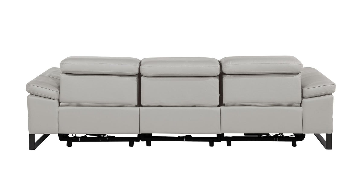 1246 Divanitalia Modular Power Triple Reclining Sofa with Power Reclining Headrests - Top Grain Italian Leather - Light Grey - SKU 1246-LT-GREY-3.3-HT - view 7