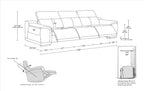9762 Divanitalia 3-Piece Modular Power Reclining Sofa with 3 Power Recliners in Top Grain Italian Leather