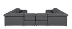1116 Divanitalia 8-Piece U-Shaped Sectional Sofa in Top Grain Italian Leather with 4 Power Recliners & Power Headrests - Dark Grey - SKU 1116-DK_GREY-8PC-4PWR-U-NC-SECT-GROUP - view 7