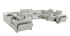 1224 Divanitalia 12-Piece U-Shaped Sectional Sofa in Top Grain Italian Leather with 4 Power Recliners & Power Headrests