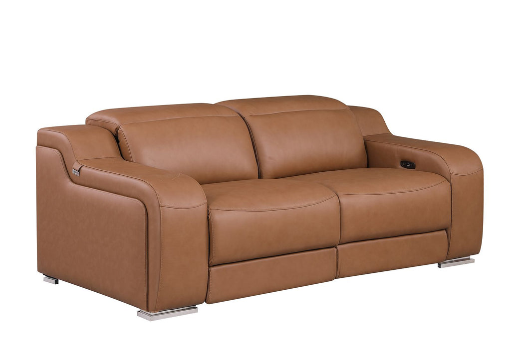 1116 Divanitalia 2-Piece Modular Power Reclining Loveseat in Top Grain Italian Leather with 2 Power Recliners & Power Headrests
