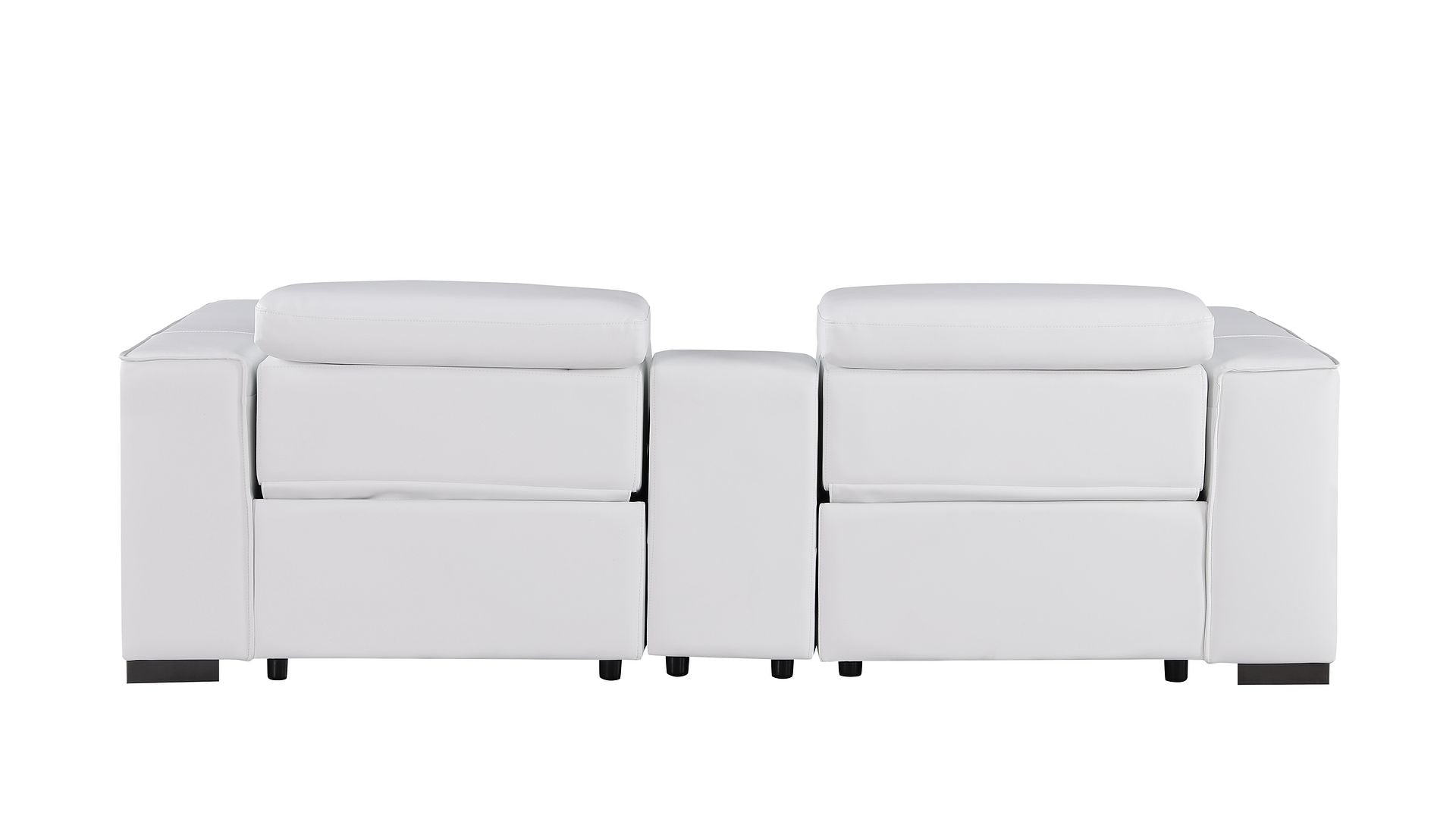 1208 Genuine Leather Dual Power Reclining Console Loveseat