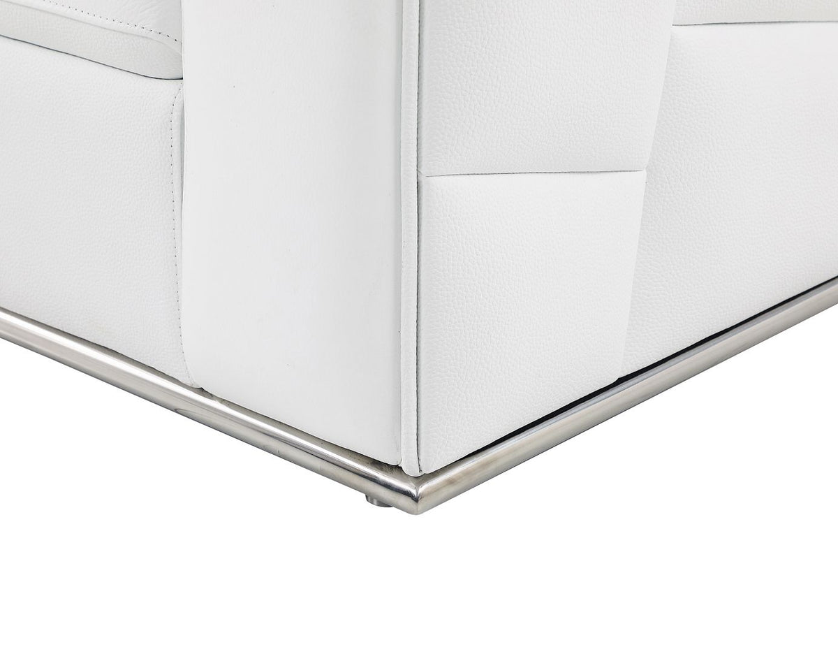 998 Divanitalia Cream Left Arm Facing Sectional Sofa in Top-grain Italian Leather - White - SKU 998-Sectional-LAF-CHAISE-WHITE - view 11
