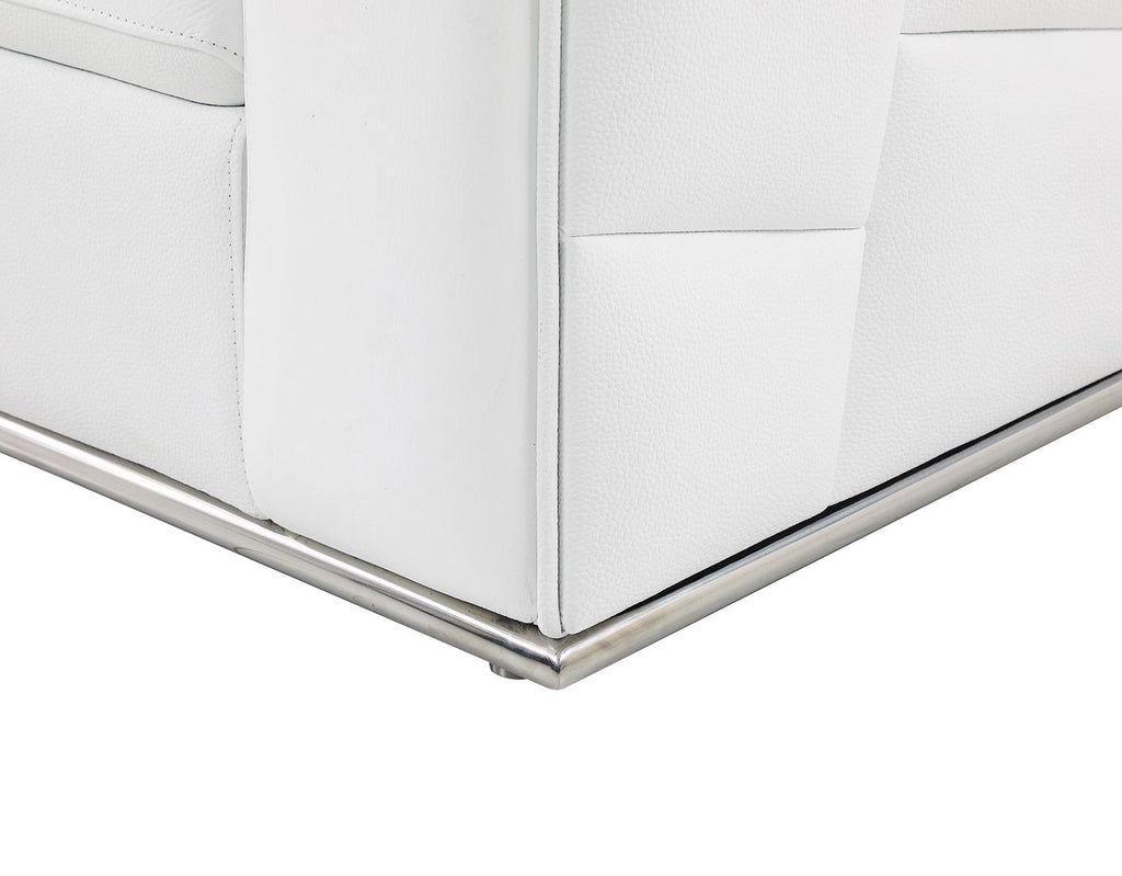 998 Divanitalia Cream Left Arm Facing Sectional Sofa in Top-grain Italian Leather