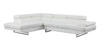 8136 Left Arm Facing Chaise with Adjustable Headrest in Genuine Leather