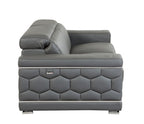 692 Divanitalia Loveseat with Adjustable Headrest in Top-grain Italian Leather - Dark Grey - SKU 692-L-DARK GRAY - view 5