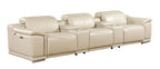 9762 Divanitalia 5-Piece Modular Power Reclining Sofa and Loveseat Set with 3 Power Recliners in Top Grain Italian Leather
