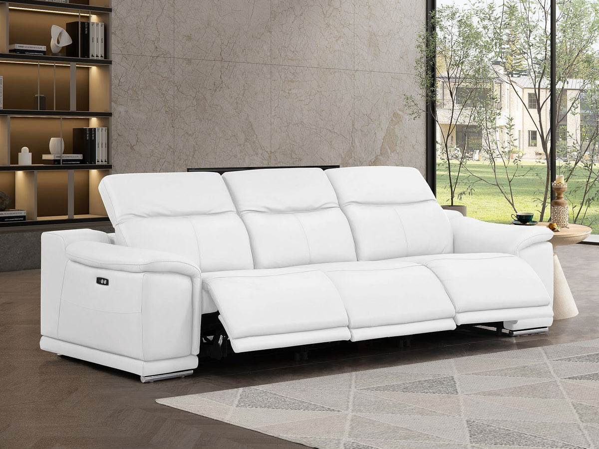 2679 Genuine Leather Sofa with 3 Power Recliners - White - SKU 2679-WHITE-3.3-HT - view 2