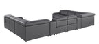 1116 Divanitalia 10-Piece U-Shaped Sectional Sofa in Top Grain Italian Leather with 4 Power Recliners & Power Headrests - Dark Grey - SKU 1116-DK_GREY-10PC-4PWR-U-SECTIONAL-GROUP - view 6