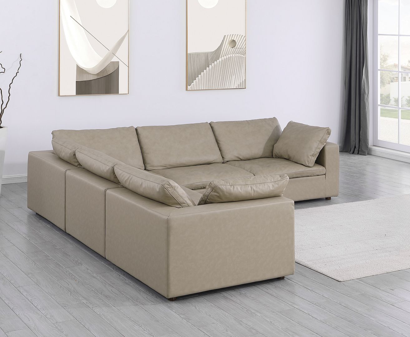 1100 Divanitalia 5-Piece L-Shaped Sectional Sofa - Top-grain Italian Leather