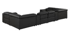 9762 Divanitalia 8-Piece U-Shaped Top Grain Italian Leather Sectional Sofa with 4 Power Recliners