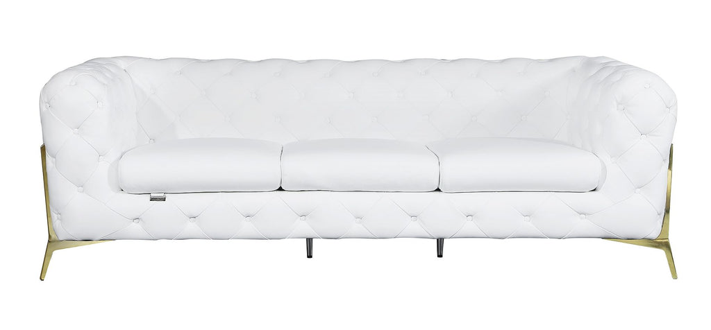 970 Divanitalia 3-Piece Sofa Set in Top-grain Italian Leather - White - SKU 970- WHITE 3PC (S/L/CH) - GROUP - view 3