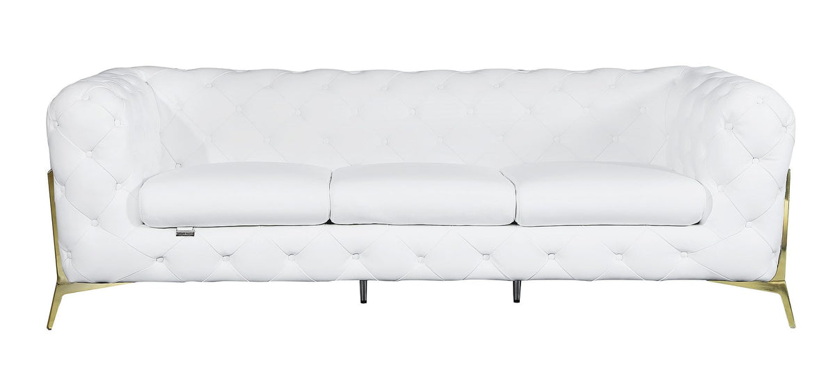 970 Divanitalia 3-Piece Sofa Set in Top-grain Italian Leather - White - SKU 970- WHITE 3PC (S/L/CH) - GROUP - view 3